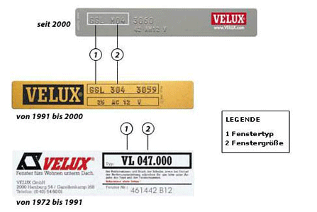 Velux
Typenschild Details